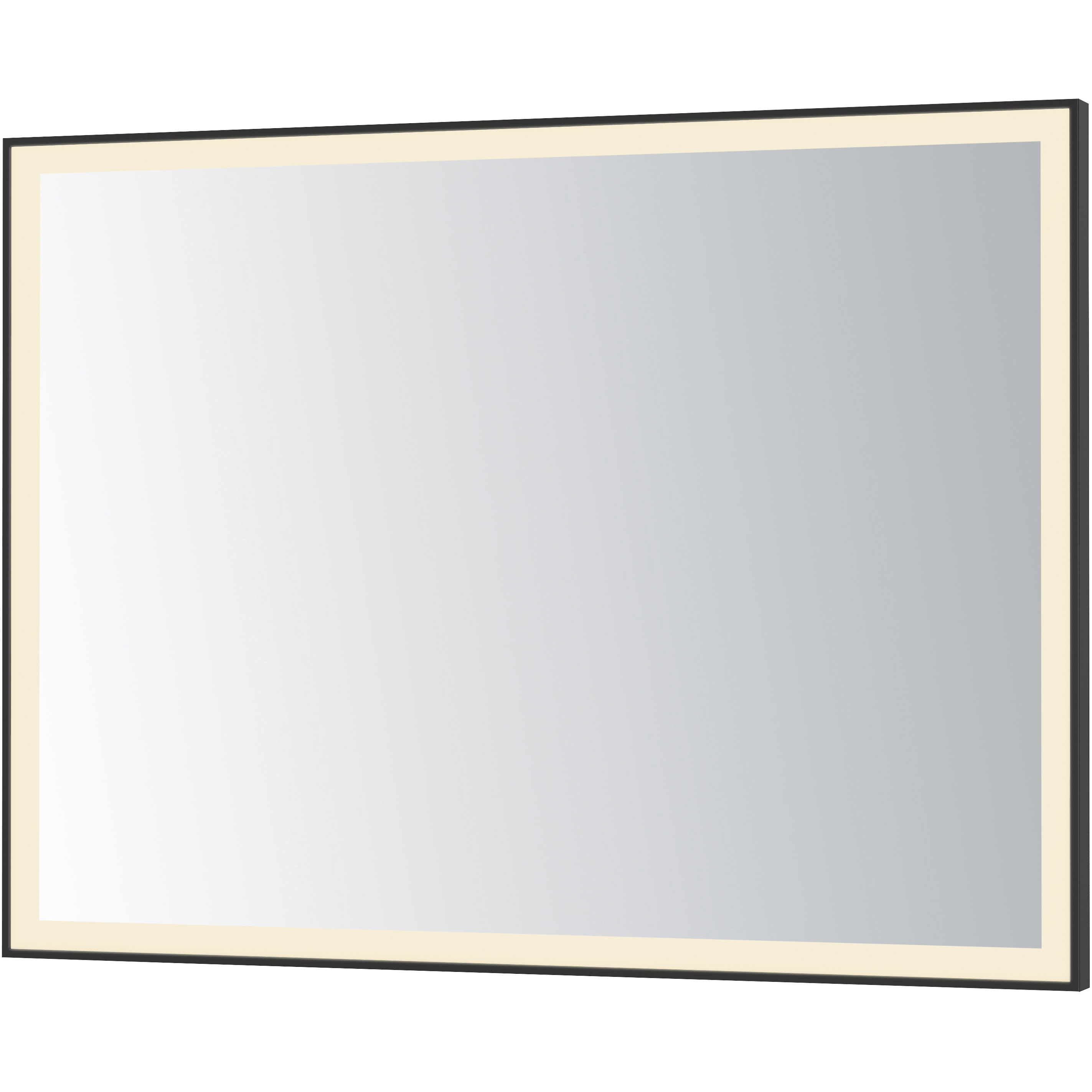 Framed 48 X 36 inch Black LED Mirror