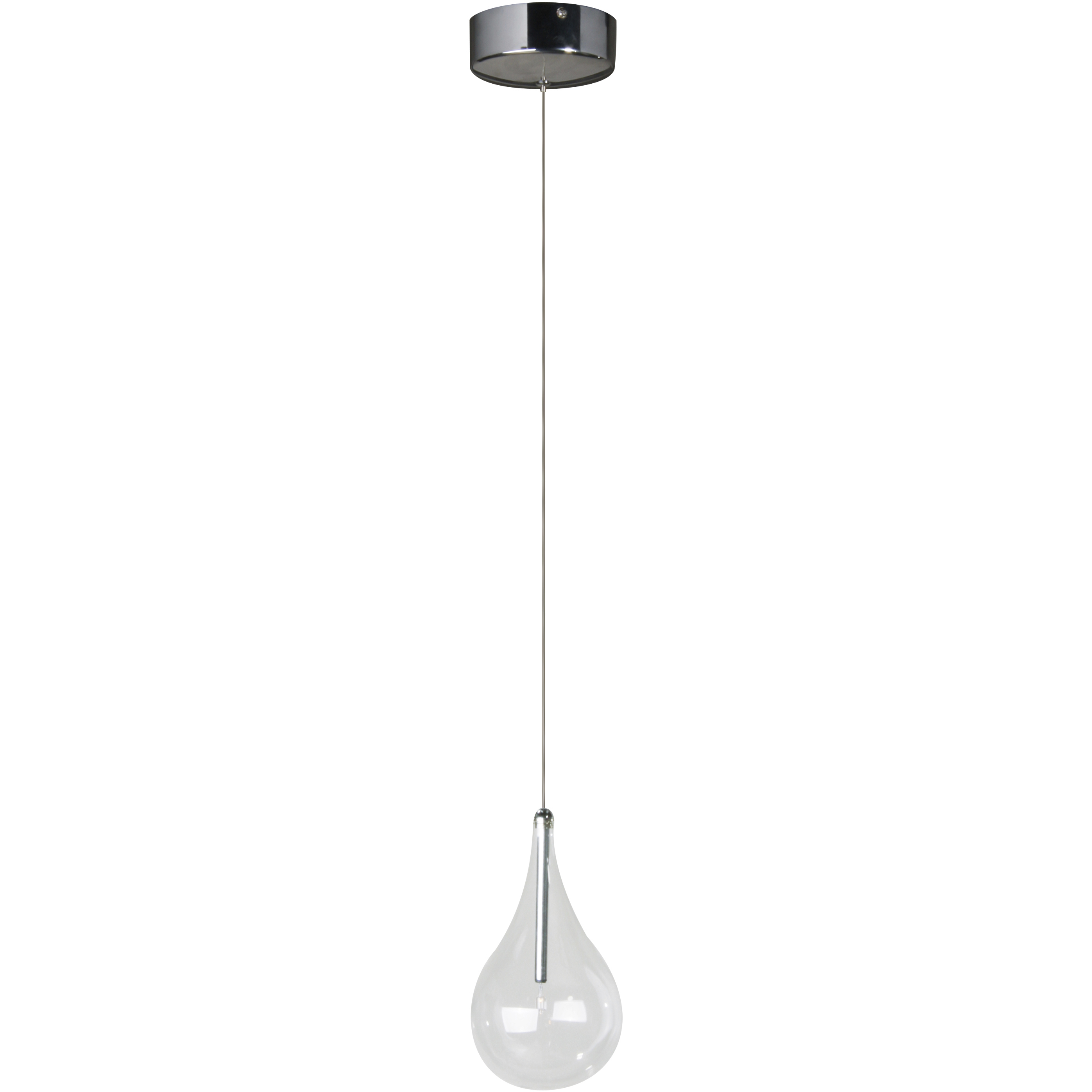 Larmes LED 4.5 inch Polished Chrome Single Pendant Ceiling Light