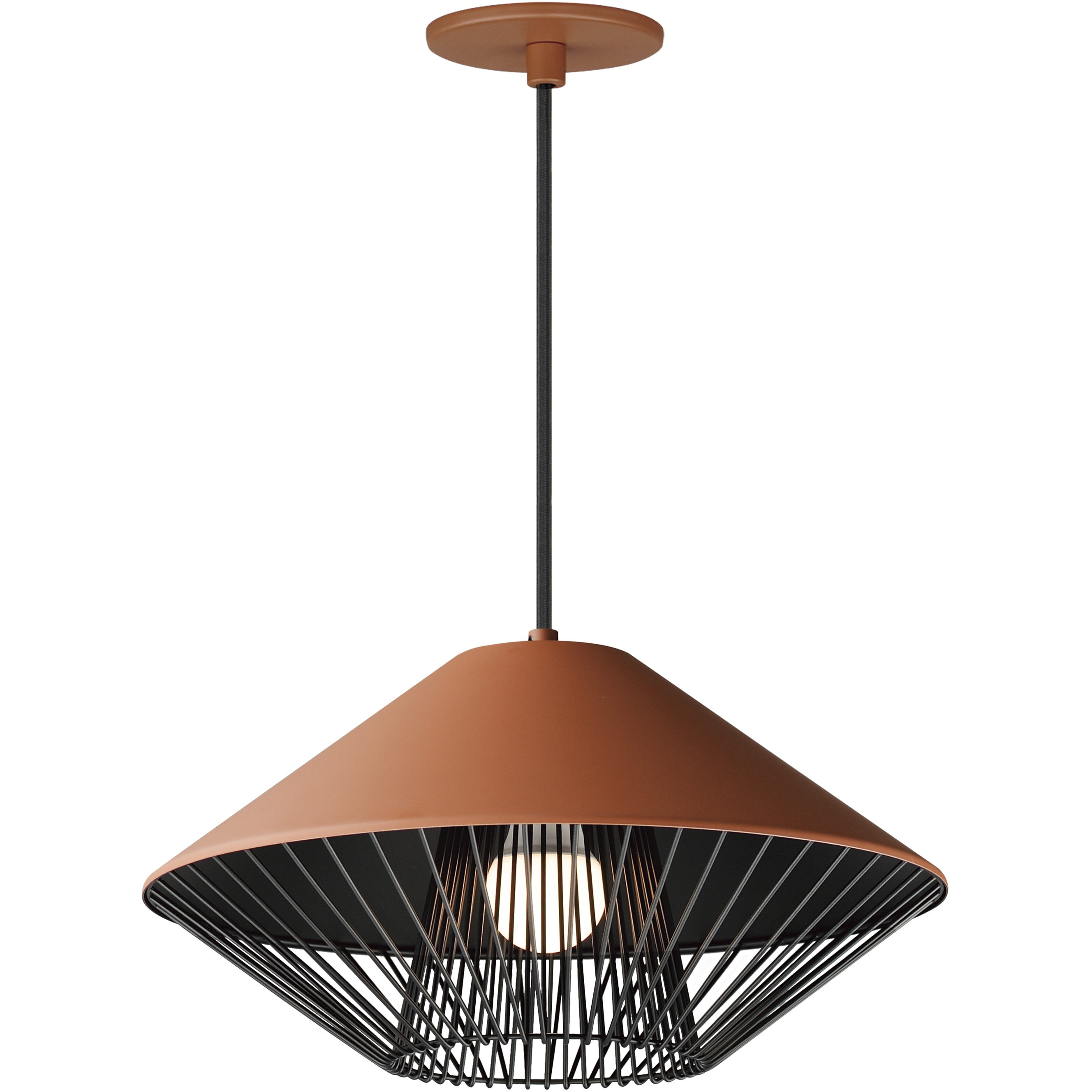 Phoenix LED 15.5 inch Brick and Black Single Pendant Ceiling Light