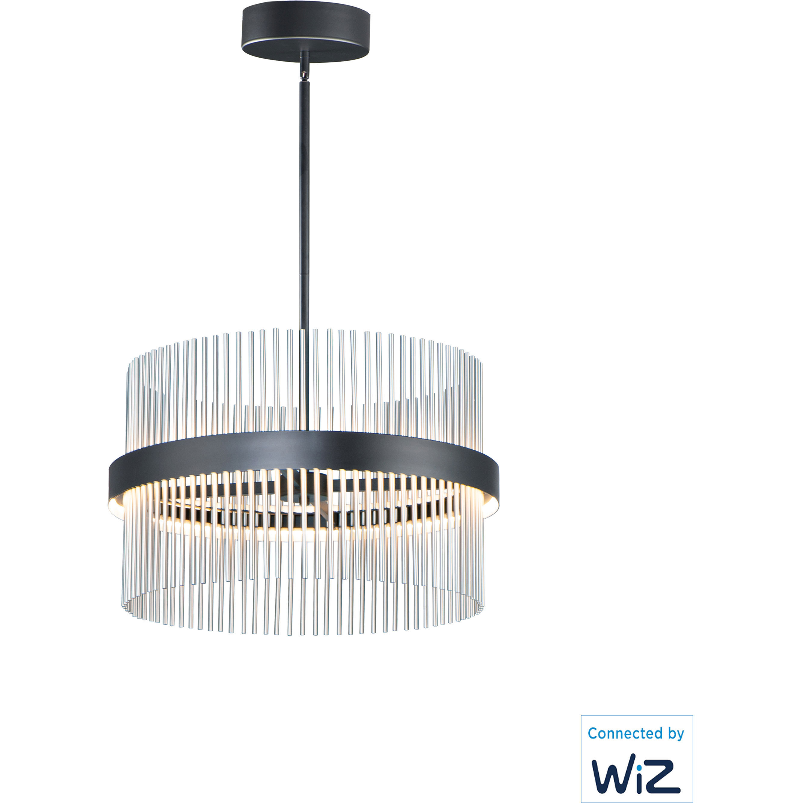 Chimes WiZ LED 23.75 inch Black and Satin Nickel Single Pendant Ceiling Light