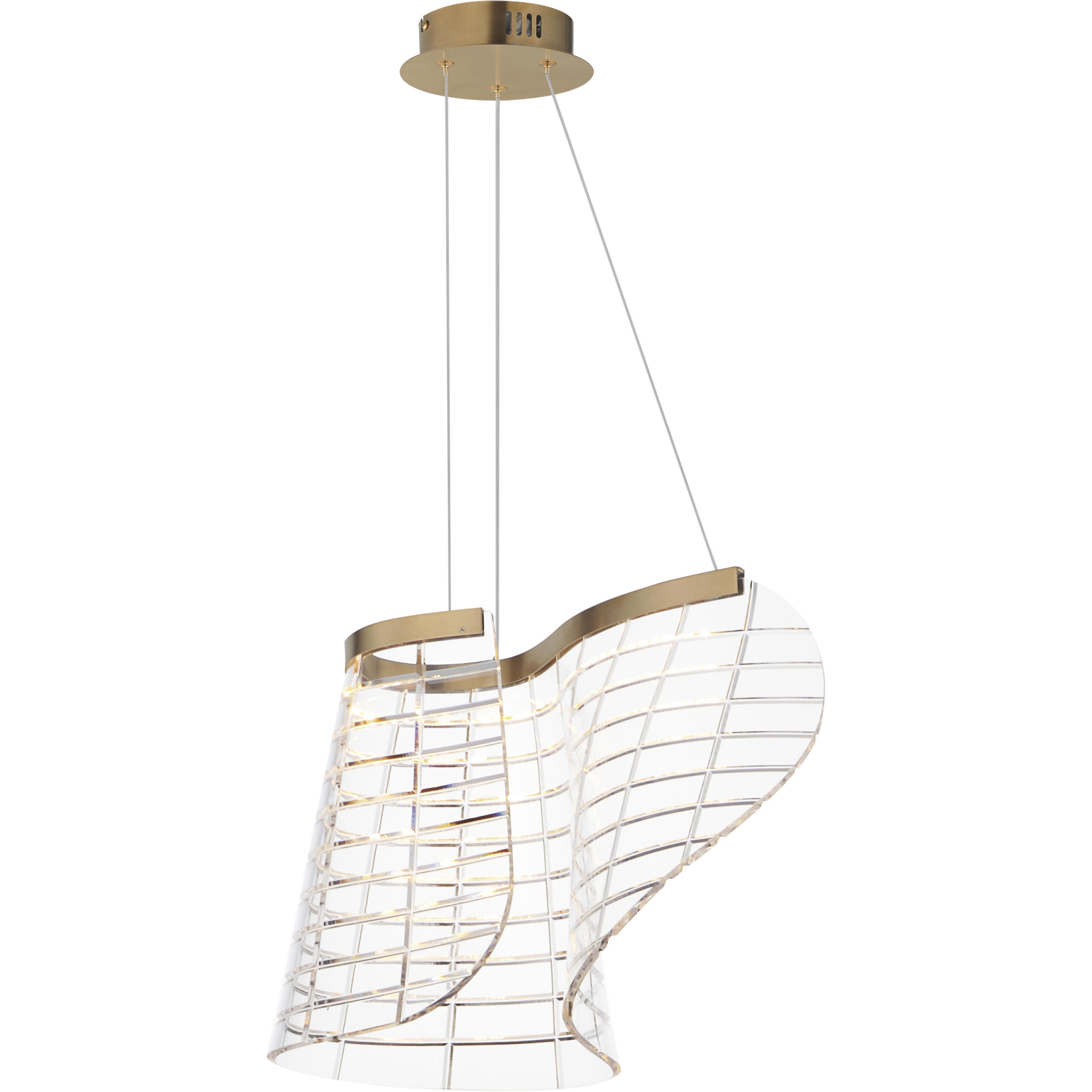 Tartan LED 10 inch Brushed Champagne Single Pendant Ceiling Light