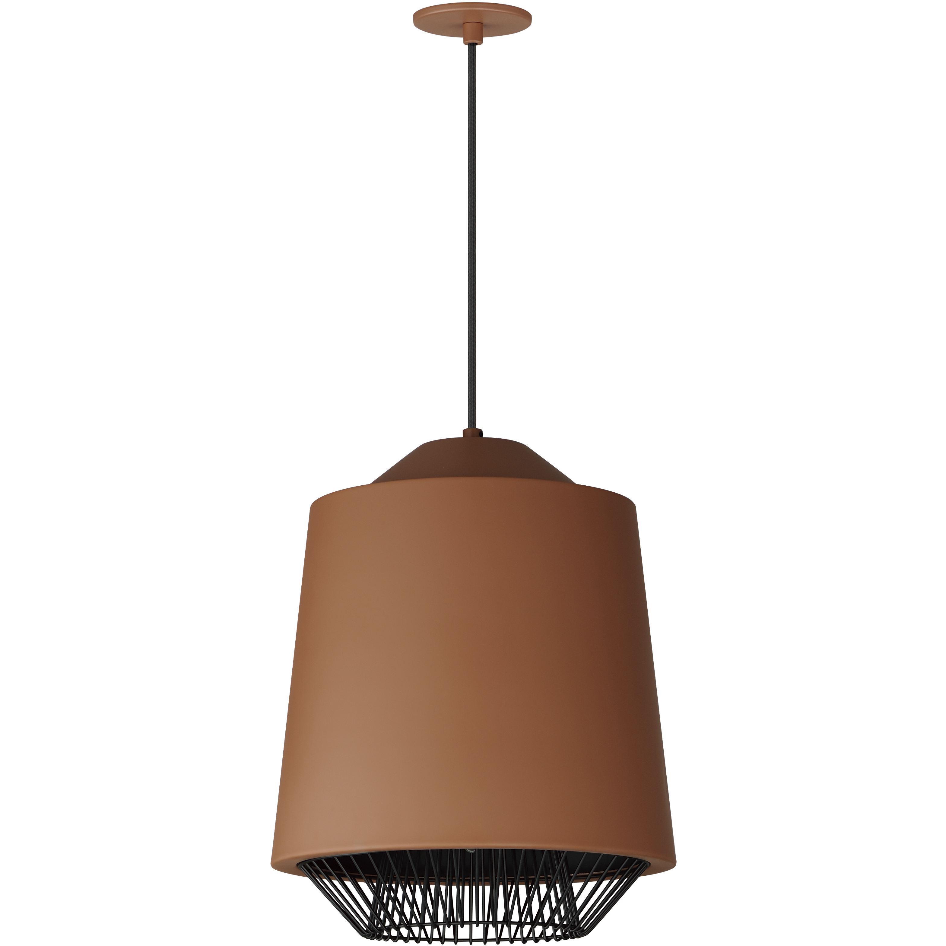 Phoenix LED 15.75 inch Brick and Black Single Pendant Ceiling Light