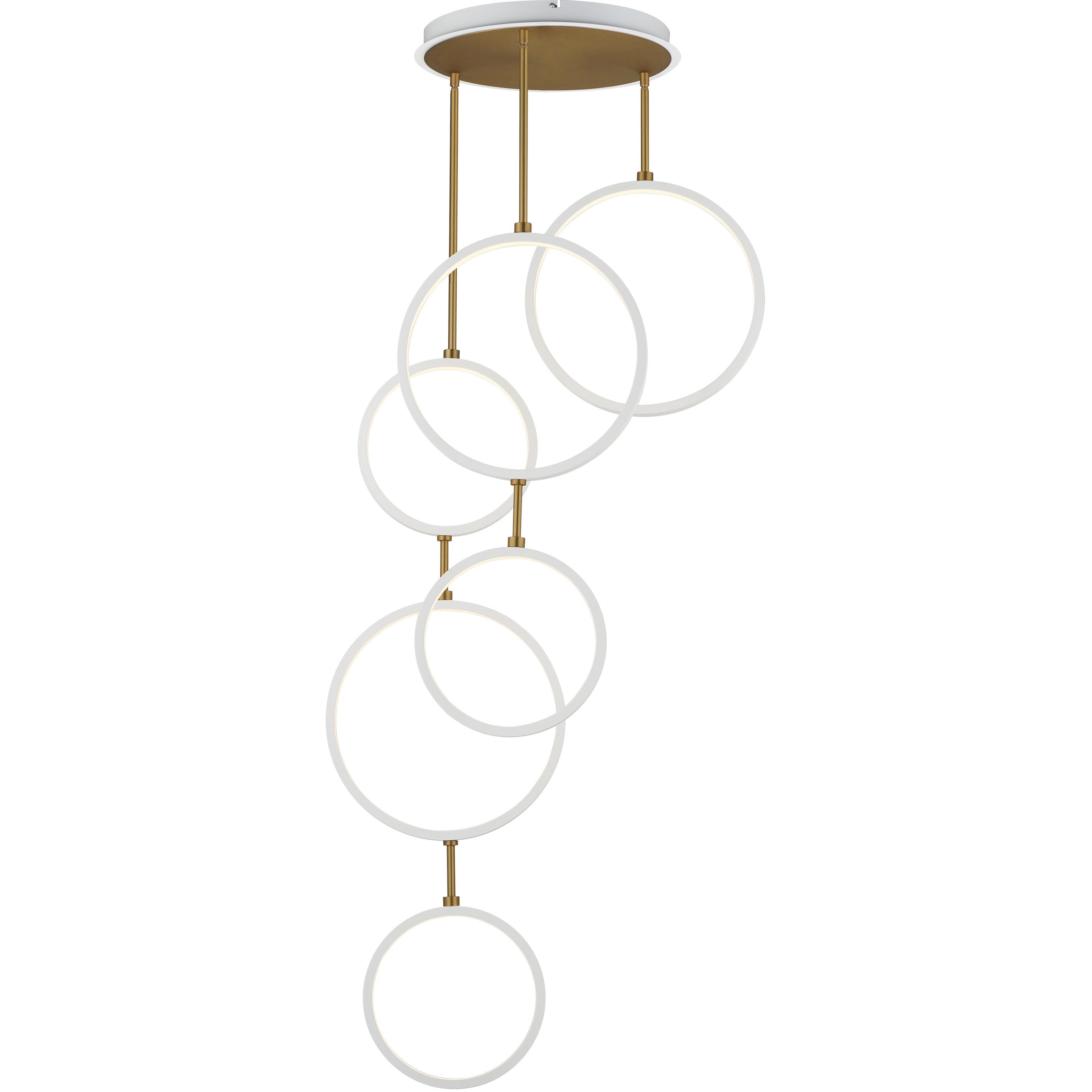 Hoopla LED 25 inch White and Gold Single Pendant Ceiling Light in White/Gold