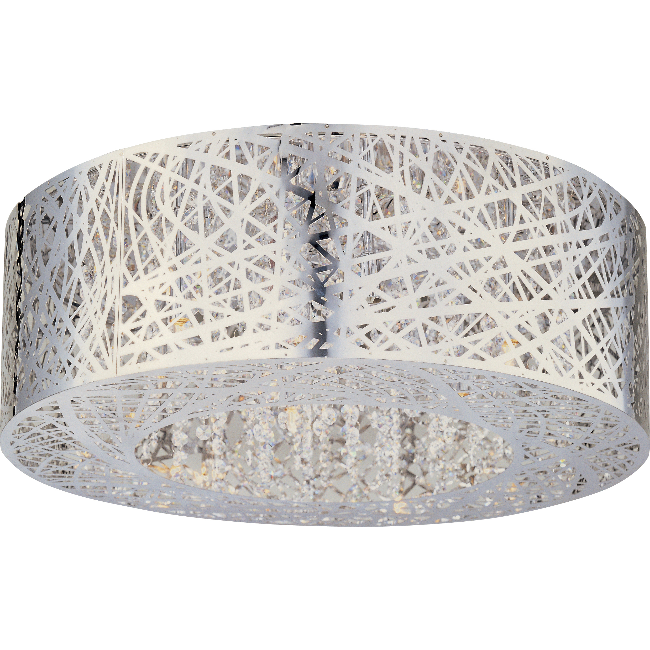 Inca LED 23.5 inch Polished Chrome Flush Mount Ceiling Light in Clear/White