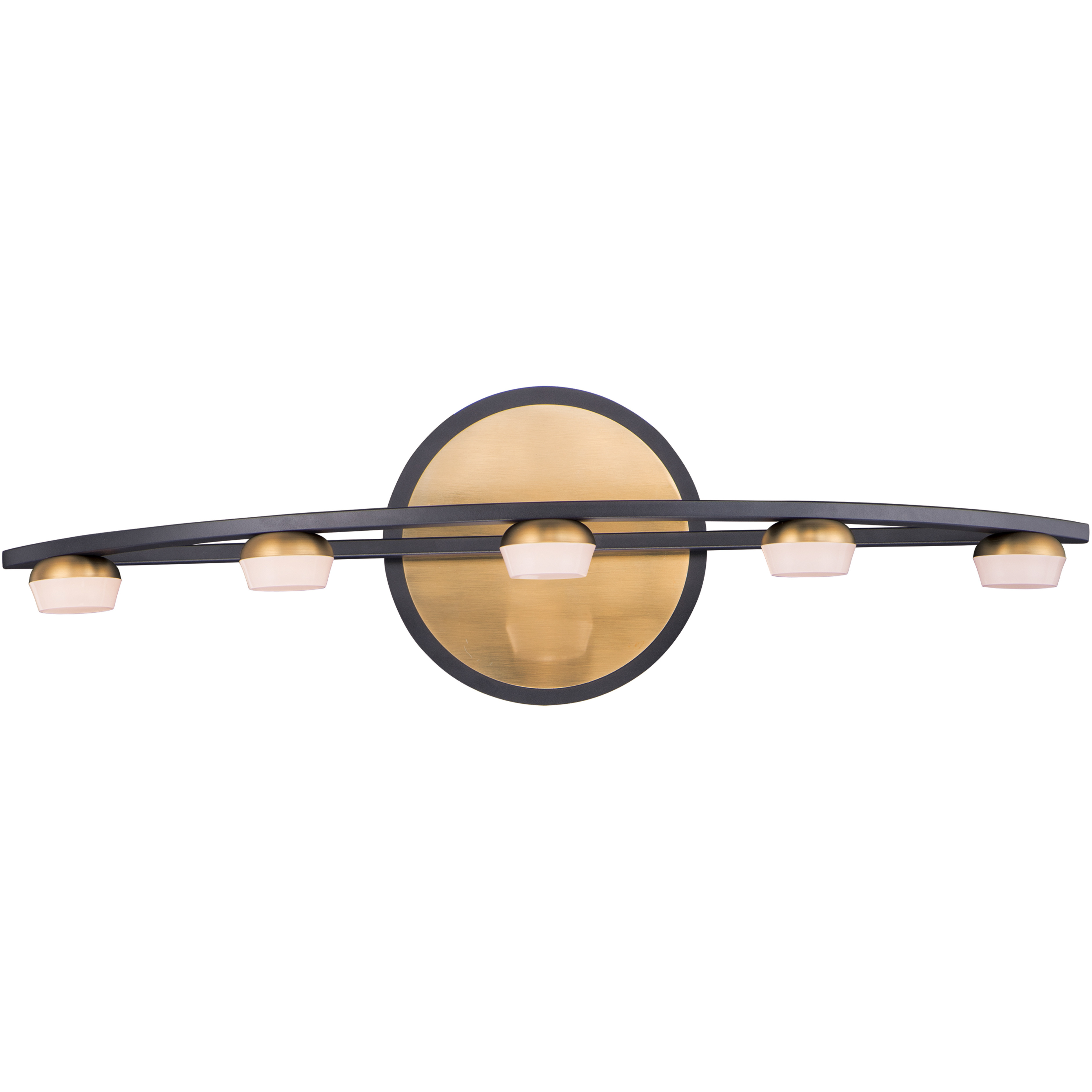 Button LED 23.75 inch Black and Gold Bath Vanity Wall Light