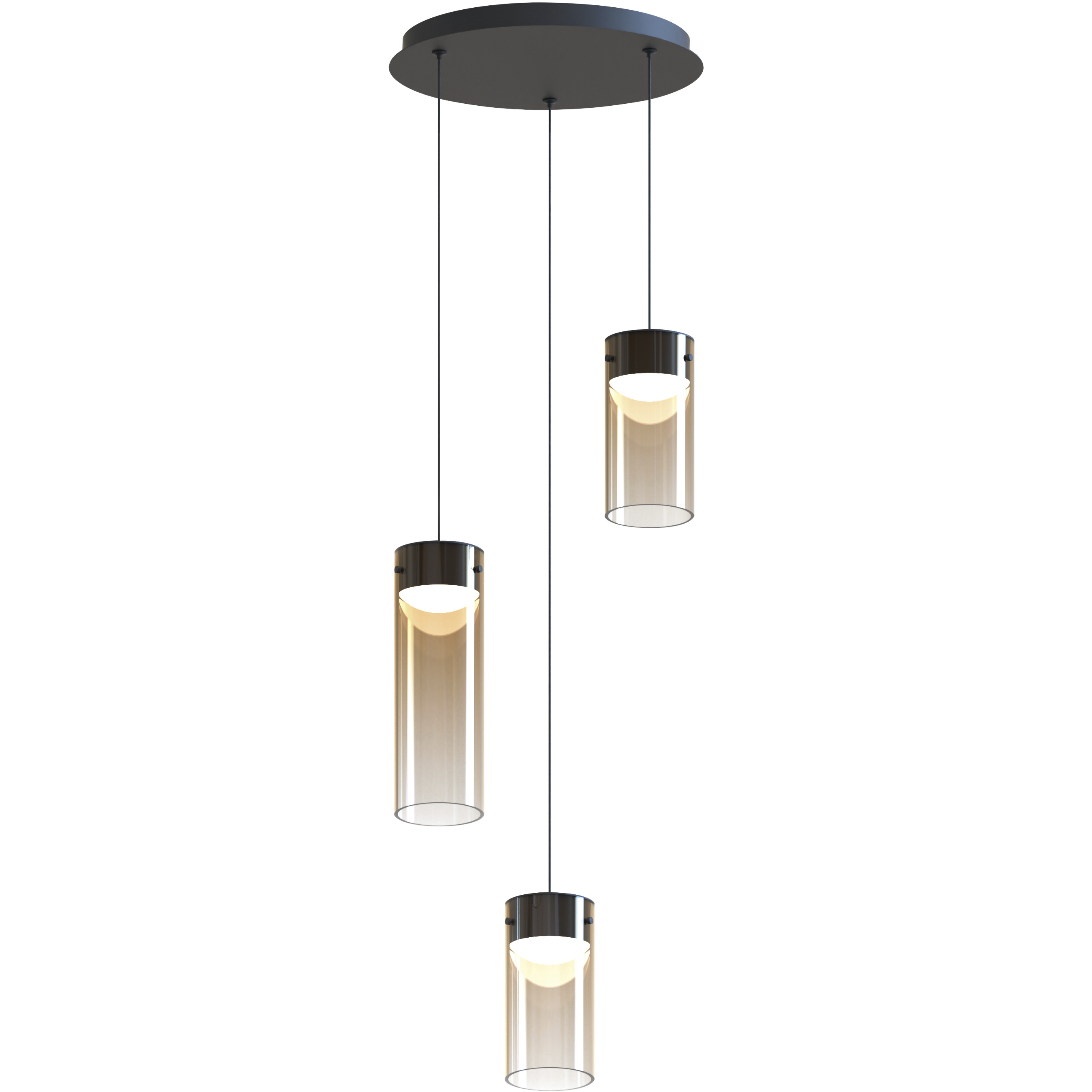 Highball LED 12.5 inch Gunmetal Multi-Light Pendant Ceiling Light in Amber