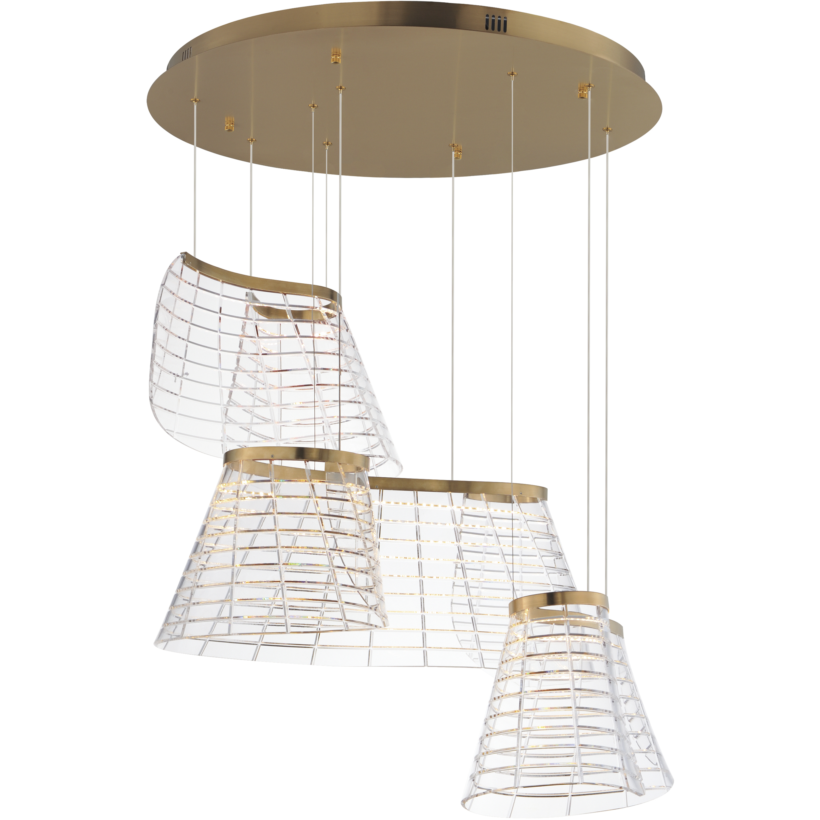 Tartan LED 23.5 inch Brushed Champagne Multi-Light Pendant Ceiling Light