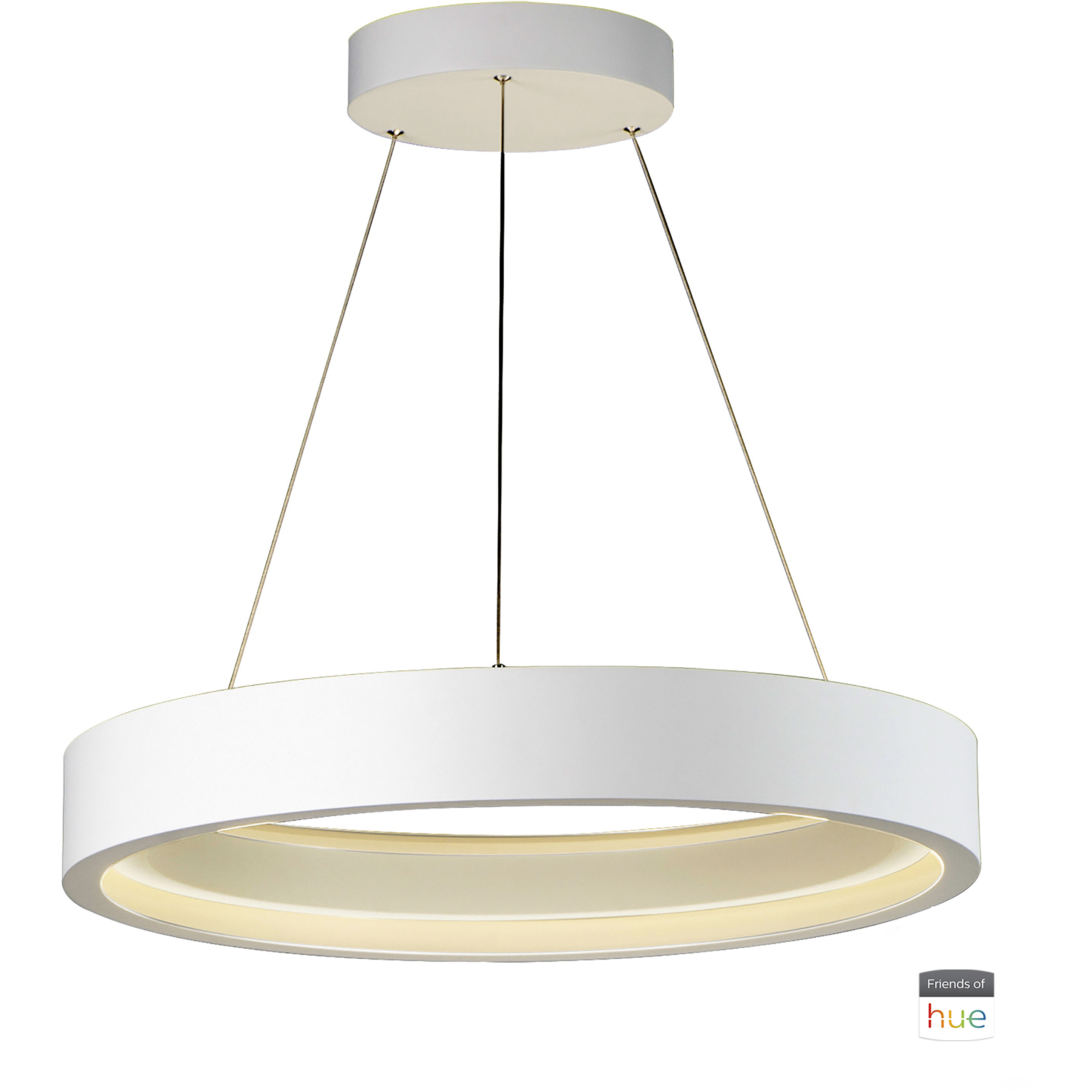 iCorona FoH LED 28.5 inch Matte White Pendant Ceiling Light