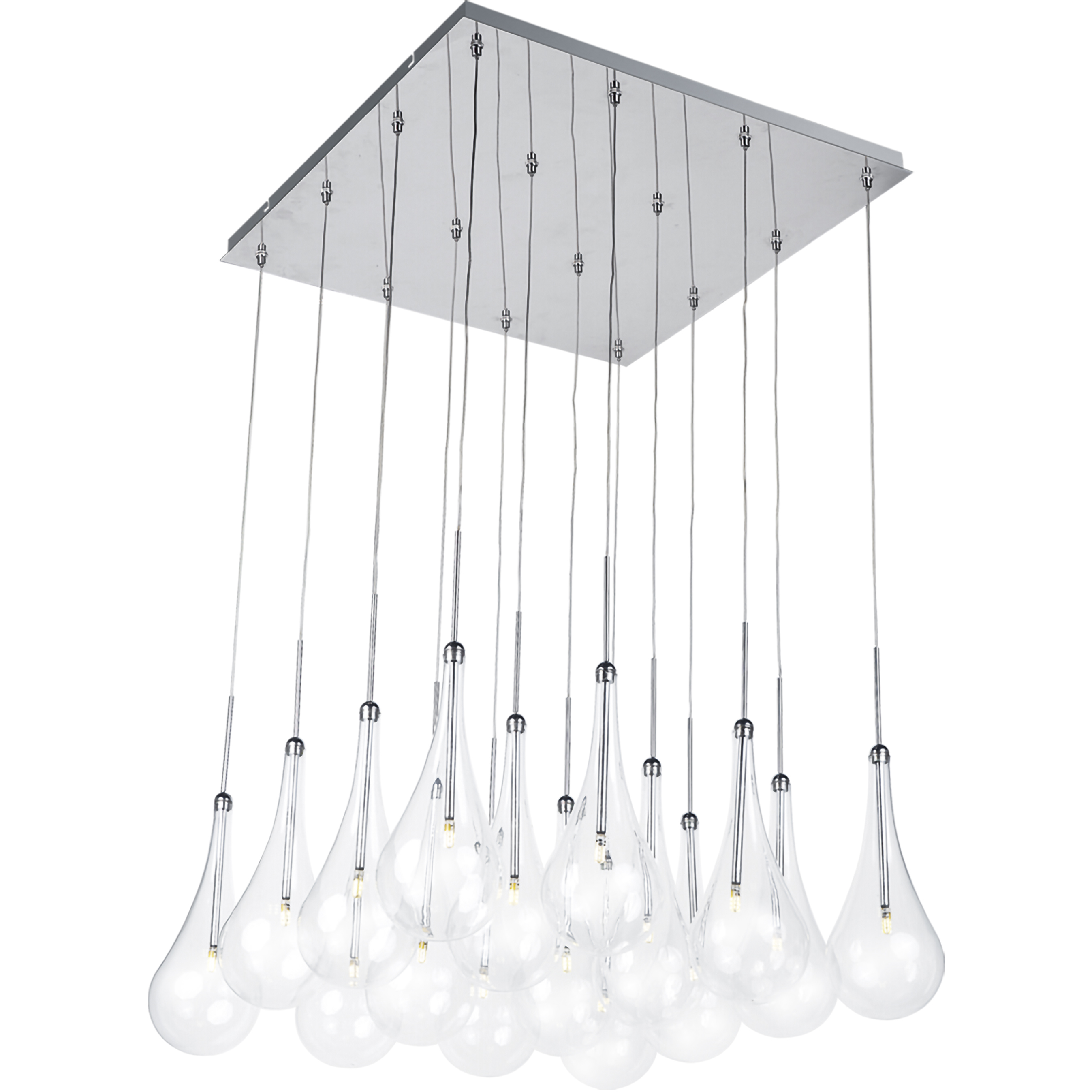 Larmes LED LED 24.5 inch Polished Chrome Multi-Light Pendant Ceiling Light
