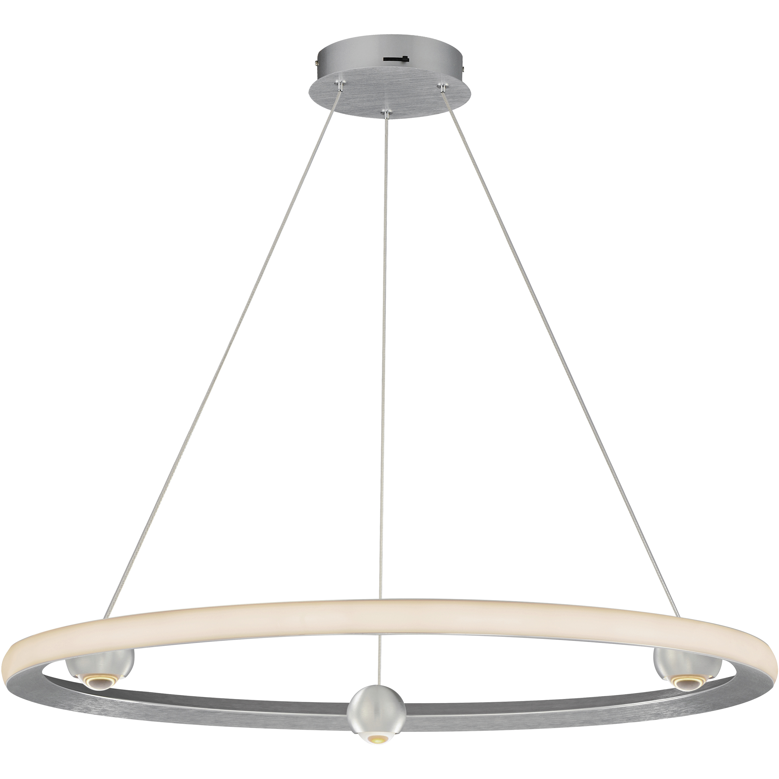 Nodes LED 32 inch Brushed Aluminum Ring Pendant Ceiling Light