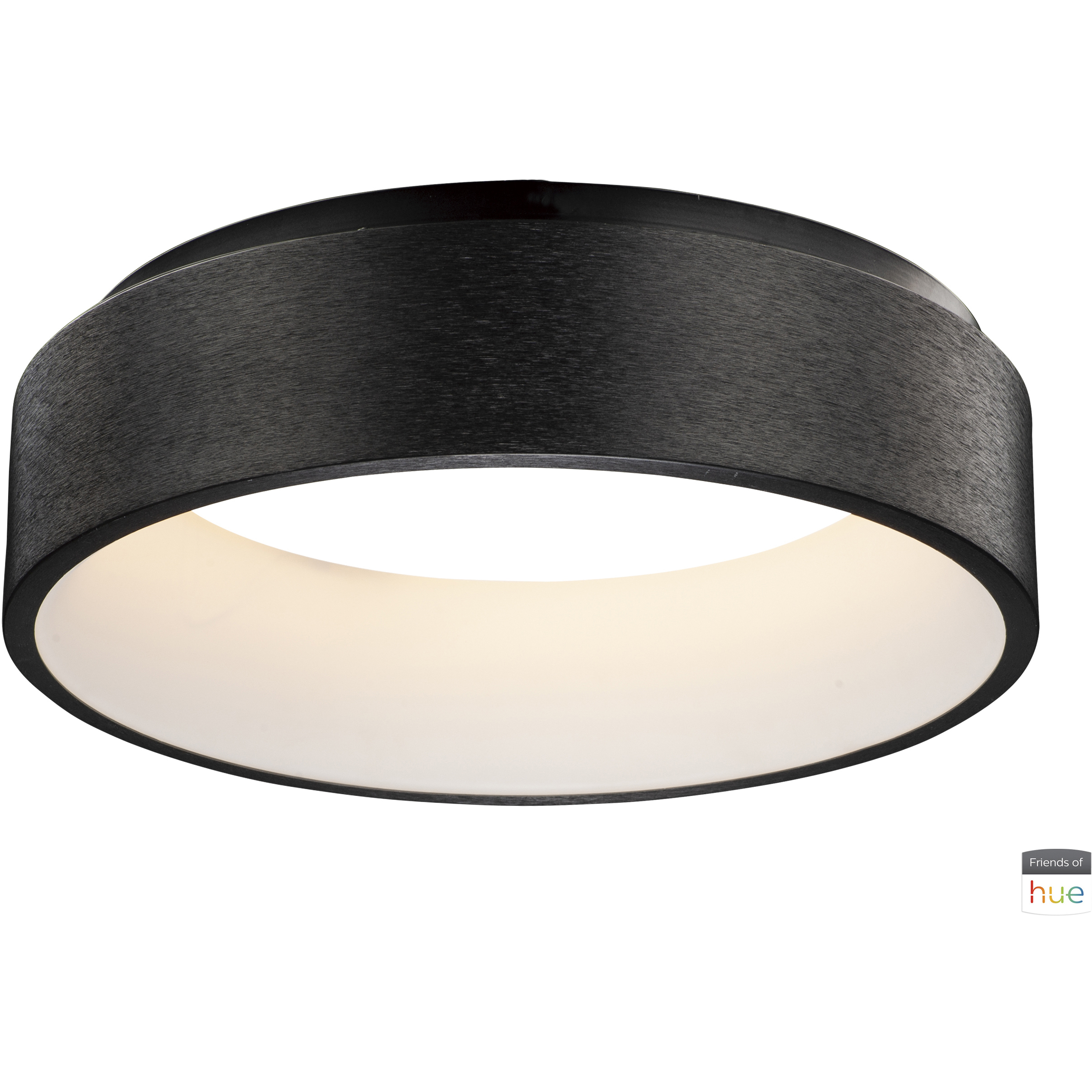 iQ FoH LED 17.75 inch Brushed Black Flush Mount Ceiling Light