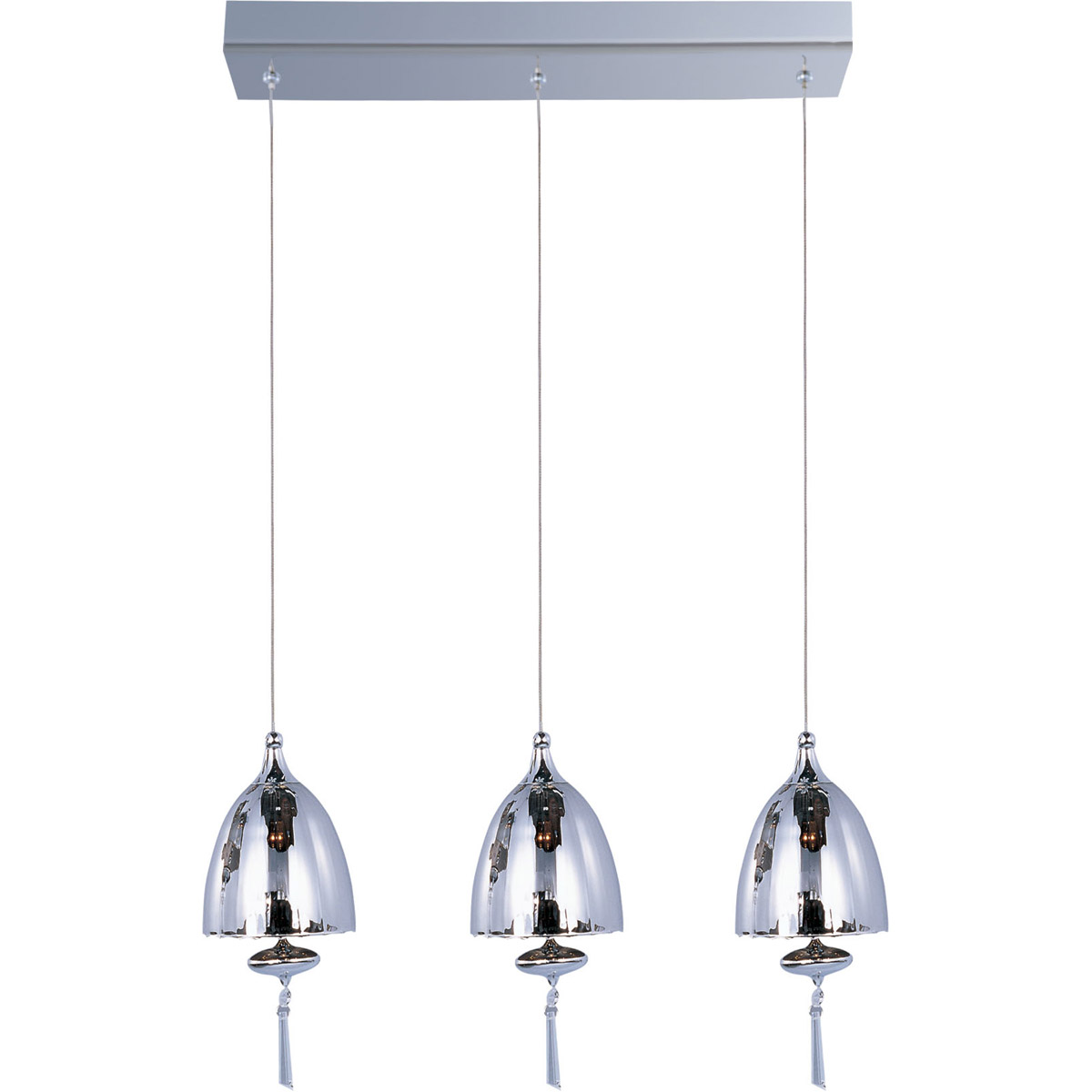 Chute 3 Light 18 inch Polished Chrome Linear Pendant Ceiling Light