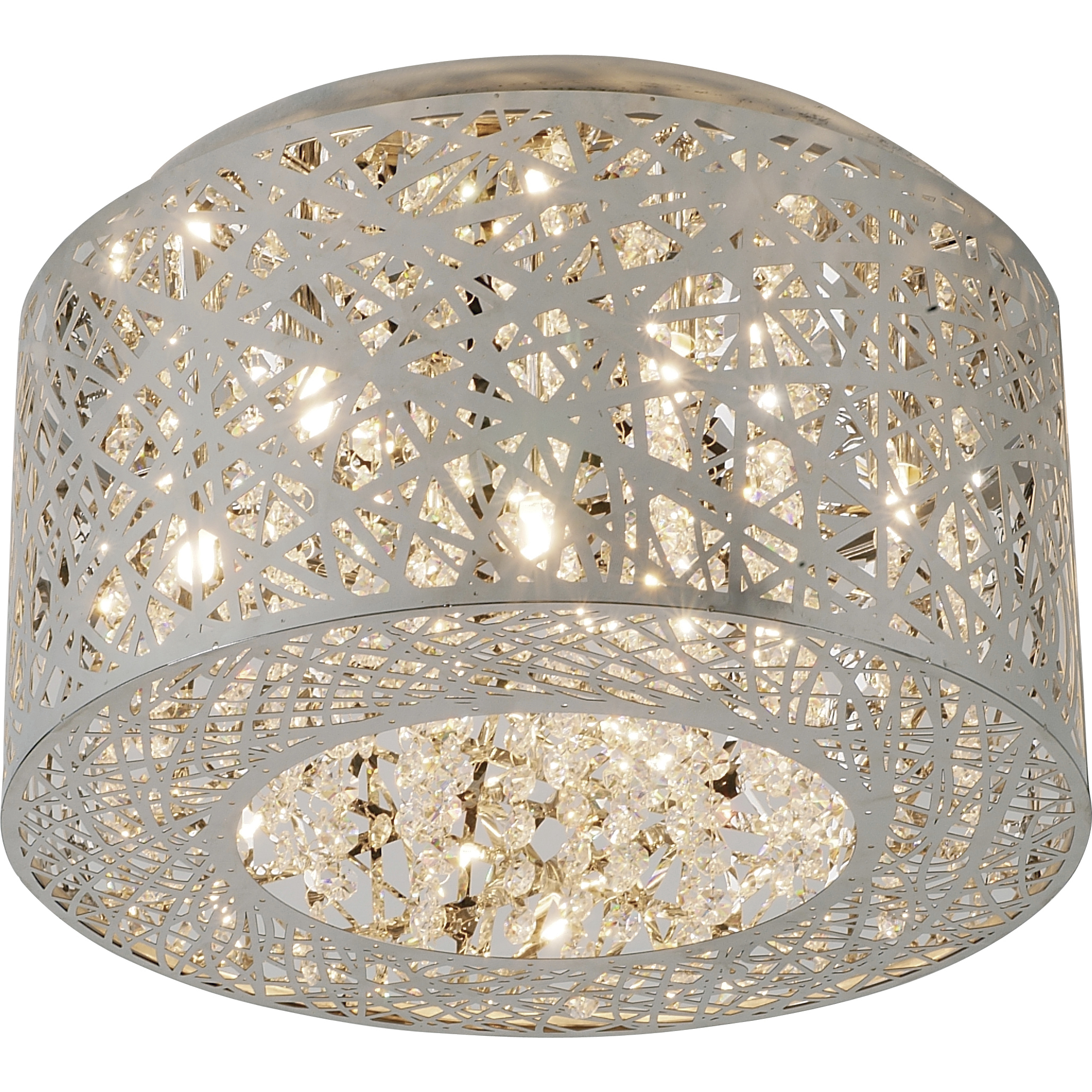 Inca LED 15.75 inch Polished Chrome Flush Mount Ceiling Light in Clear/White