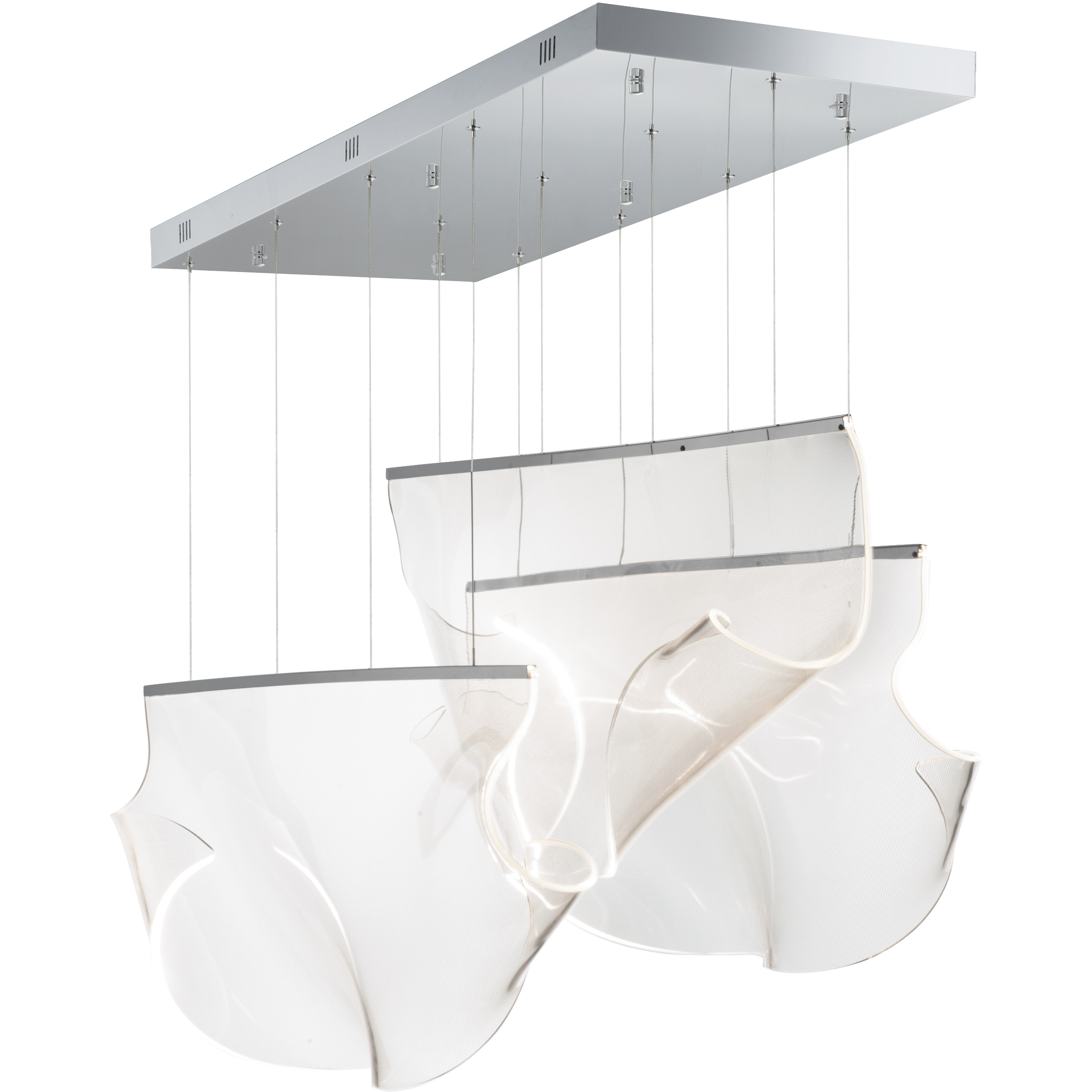 Rinkle LED 17.5 inch Polished Chrome Multi-Light Pendant Ceiling Light