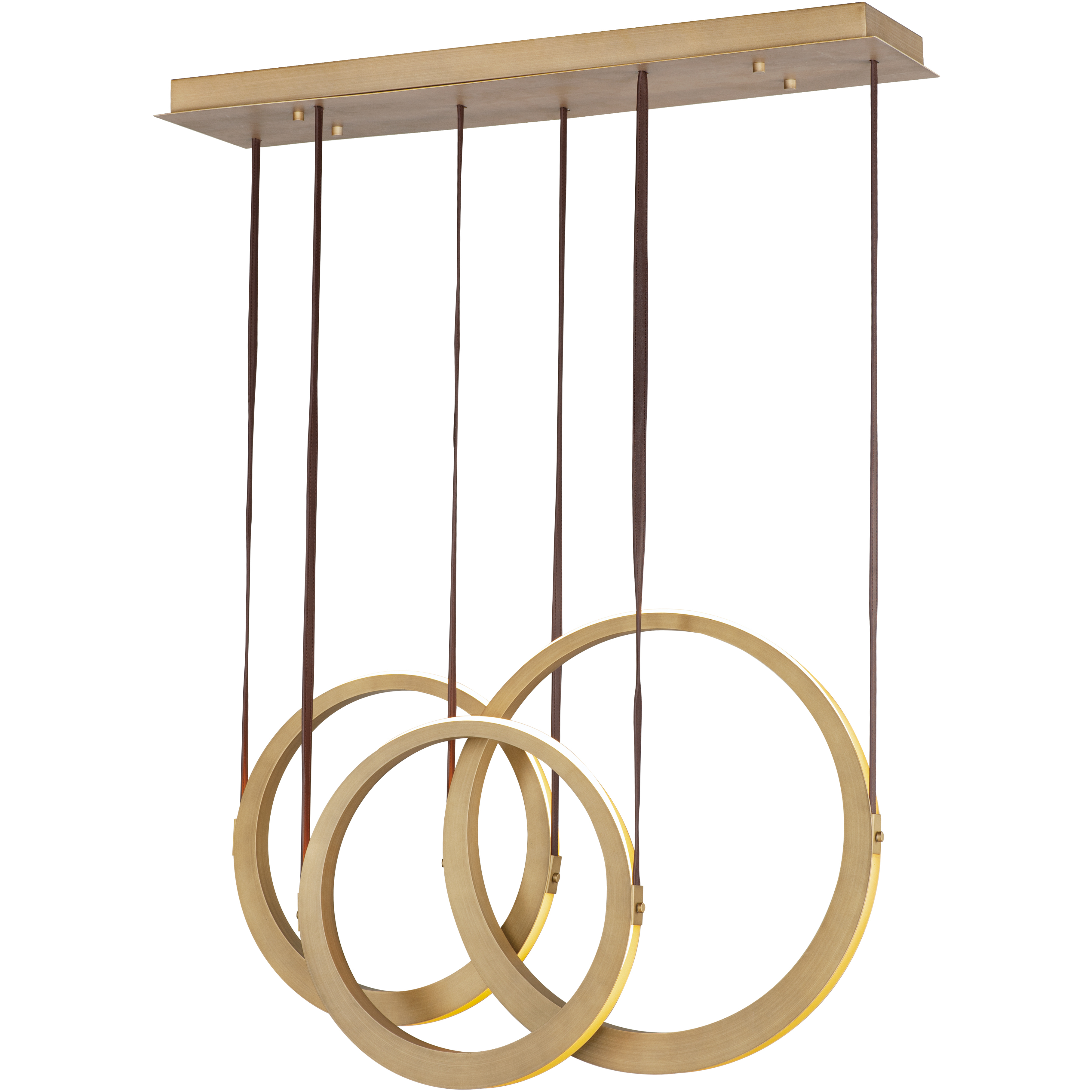 Tether LED 9 inch Natural Aged Brass Multi-Light Pendant Ceiling Light