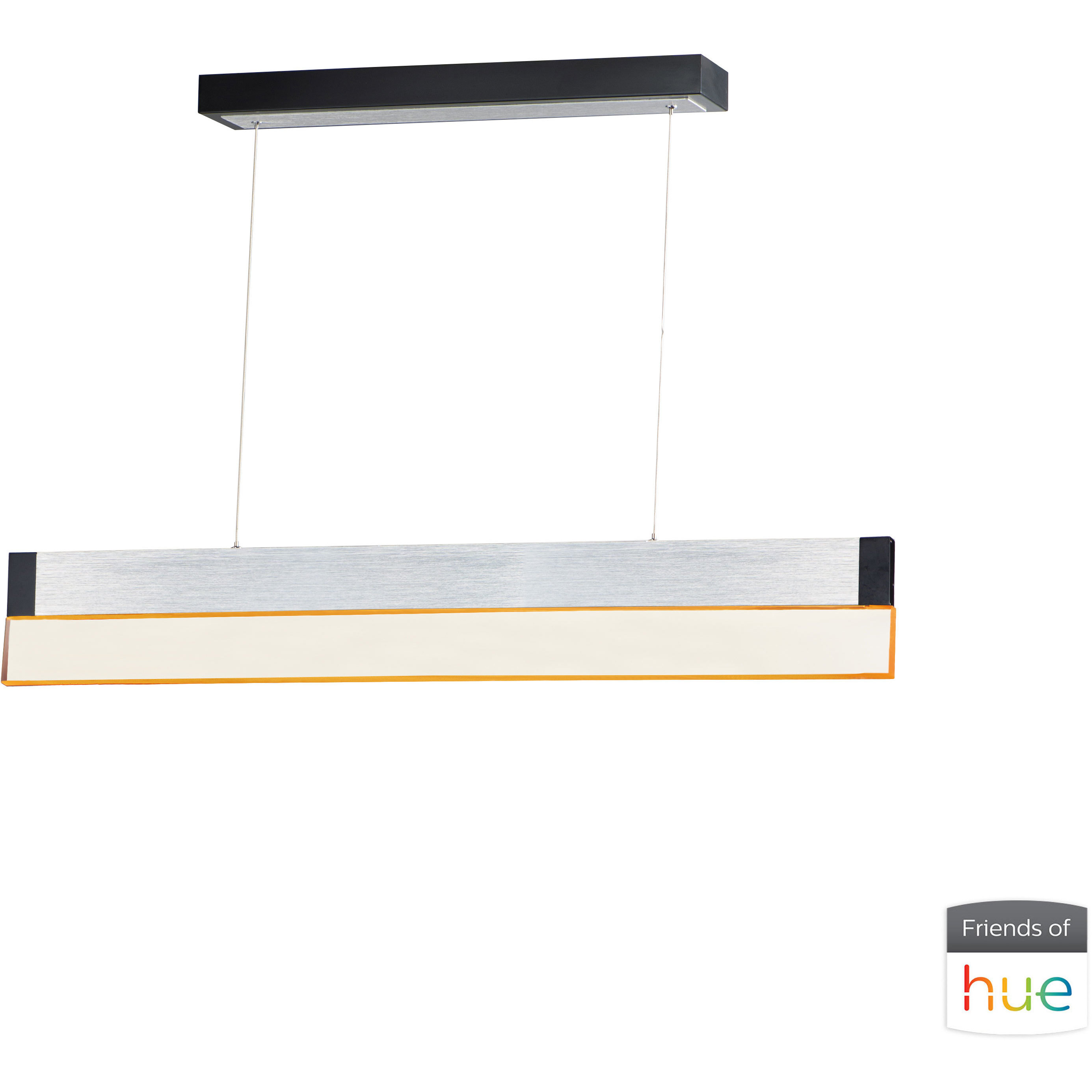 iBar LED 1 inch Brushed Aluminum Pendant Ceiling Light in Brushed Black